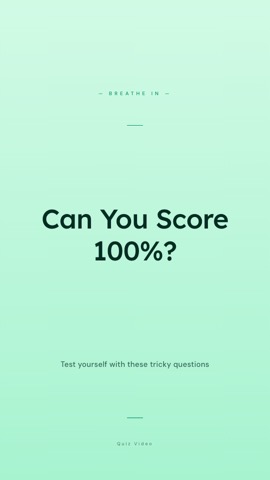 Zen · Mint hook quiz video template preview