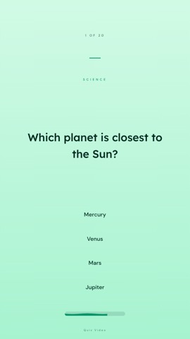Zen · Mint quiz video template preview
