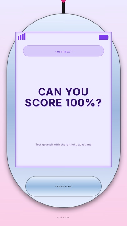 Flip Phone · Lavender hook quiz video template preview