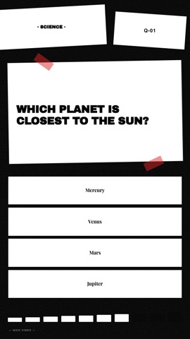 Zine · Noir quiz video template preview