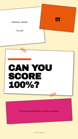 Zine · Peach hook quiz video template preview