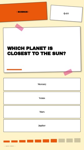 Zine · Peach quiz video template preview
